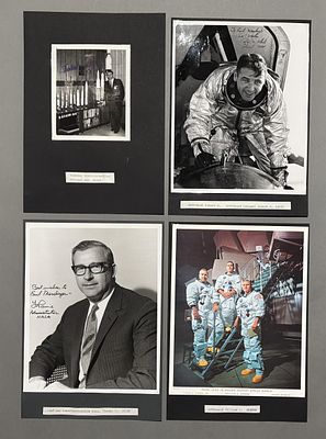Astronauten NASA: Konvolut 5 St&uuml;ck, Fotografien wichtiger Personen der amerikanischen Raumfahrt m. e
