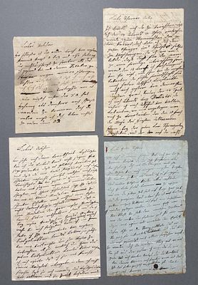 Gr&auml;fin Jeannette Batty&aacute;ny: Konvolut 4 St&uuml;ck, eigh. Br. m. U. an Julia Brunswik Forray (1786 - 1866)