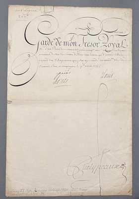 Louis XV. K&ouml;nig von Frankreich: Schriftst&uuml;ck m. U. Louis XV. K&ouml;nig von Frankreich Schriftst&uuml;ck 