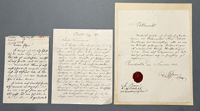 Johann Orth vormals Erzherzog Johann Salvator von &Ouml;sterreich: Konvolut 3 St&uuml;ck, davon zwei eigh. Br.