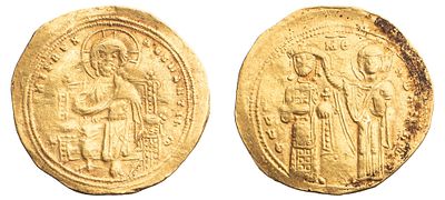 "Византия. Роман III (1028-1034 гг.).Гистаменон. Золото, 4,40 гр. Диаметр 25 мм. Состояние XF." 