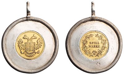 "Жетон с игровой маркой. Неизвестная мастерская, Зап. Европа, конец XIX- нач. XX в. Серебро 