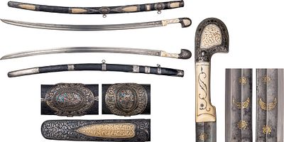 "Офицерская шашка кавказского образца украшенная 1900-1908 г.г. Владикавказ. Общая длина 960 