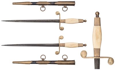 "Кортик морской офицерский, частная мастерская. Россия. Общая длина 333 мм, Длина клинка 221мм 