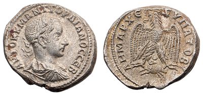 "Римская империя. г. Антиохия. Гордиан III (238-244 гг.) Тетрадрахма. Серебро, 15,44 гр. 