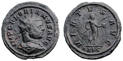 "Римская империя. Флориан 276 г. Антониниан. Бронза, 4,03 гр. Диаметр 23 мм. Состояние XF"