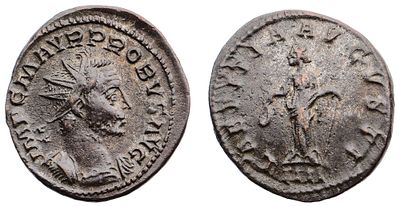 "Римская империя. Проб (276-282 гг.) Аврелианиан. Бронза, 4,59 гр. Диаметр 21 мм. Состояние XF."