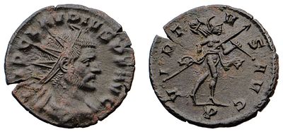 "Римская Империя. Клавдий II Готский.(268-270 гг.) Антониниан. Монетный двор г. Сисций. Л.ст.: 