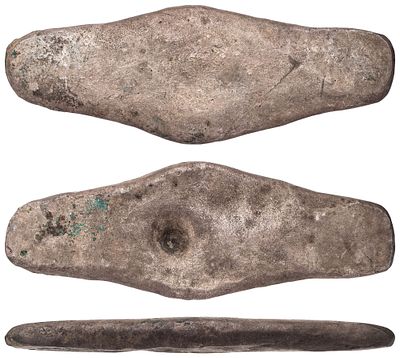 "Серебряный платежный северорусский слиток “гривна черниговская”. XII - XIII вв. Серебро, 164 