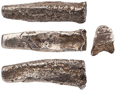 "Серебряный платежный слиток “гривна литовская трехгранная” "полтина" с литым знаком в виде 