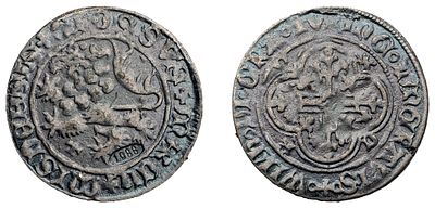 "Музейная копия. Священная Римская Империя. Макграфство Мейсен. Вильям I (1382-1407 гг.) Грош. 