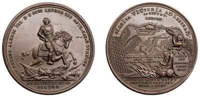 "Наградная медаль &laquo;В память победы при Лесной. 28 сентября 1708 г.&raquo;. Новодел. Гравер И. 