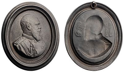 "Медальон настенный c профилем Императора Александра III. Каслинский завод, 1895 г. Чугун 