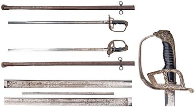 "Палаш офицерский . Румыния. 1914-1930 г.г. Клинок Толедо. Общая длина 825 мм, длина клинка 675 