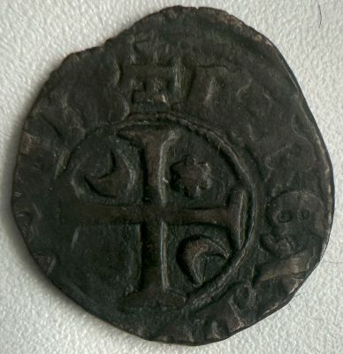 Portugal D. Fernando I (1367-1383) Dinheiro A: F:REX:PORTVGAL - LEGENDA i R: AL GA RB II - 