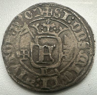 Portugal D. Fernando I (1367-1383) Grave A: SI:DN.S:MIC/HI:AIVTOR.N/ON - LEGENDA U R: FERNANDVS 