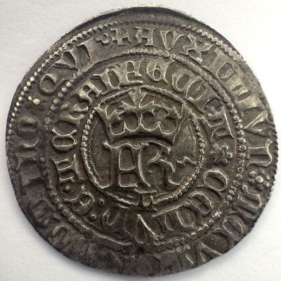 Portugal D. Fernando I (1367-1383) Real A: AVXILIVN . MEVMA . DOMINO . QVI FECIT . CELVN : E . 