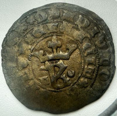 Portugal D. Jo&atilde;o I (1385-1433) Real Branco - Bolh&atilde;o Lisboa A: ADIVTORIVM . ________ Q FEECIT . 