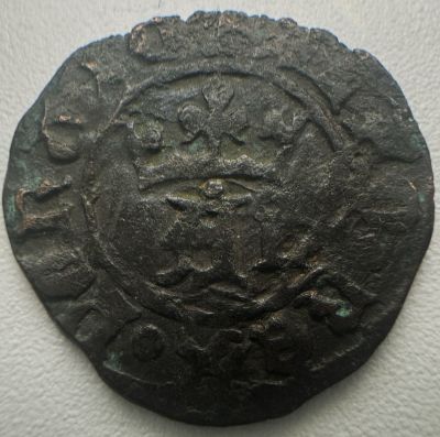 Portugal D. Afonso V (1438-1481) 1/2 Real Preto AE Lisboa Coroa Flor DE liz A: ALFQ . REX . 
