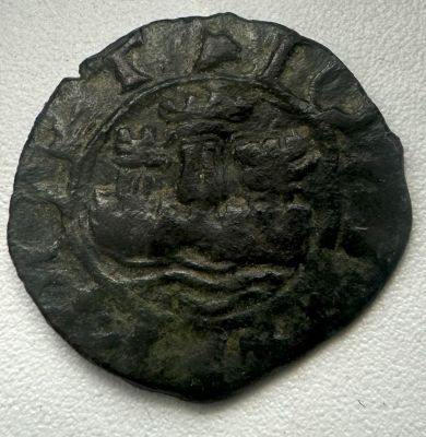 Portugal D. Jo&atilde;o III (1521-1557) Ceitil AE A: IOANES.R.PORT R: IOANES R PORT 1.64g. MBC