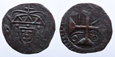 Portugal &Iacute;ndia D. Jos&eacute; I (1750-1777) Ati&aacute; 1768 - Cobre - DIU A: ESCUDO R: 1768 AG: 41.02 9.13g MBC+