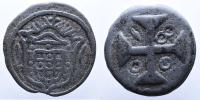 Portugal &Iacute;ndia D. Maria I (1786-1799) 20 Bazarucos 1800 - Tutenaga - DIU A: ESCUDO R: 1800 AG: 