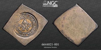 Alemanha Klippe 15 Batzen 1623 NGC AU 50 
Alemanha. Frankenthal. Cercado pela Liga Cat&oacute;lica sob 