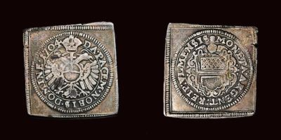 ALEMANHA - ULM 
ALEMANHA. Ulm. Guldenklippe 1704 (Prata, 15,45 g, ), cunhagem de necessidade 