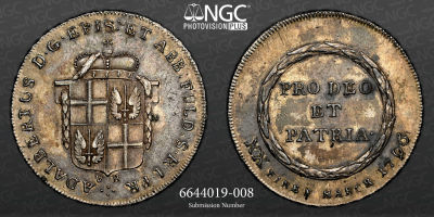 ALEMANHA. FULDA 1/2 Taler 1796. NGC AU-53 
Adalbert von Harstall, 1788 - 1802. 1/2 Taler 1796. 