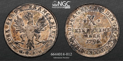 ALEMANHA Frankfurt. Thaler 1796 - NGC MS63 
Frankfurt. Thaler 1796 Dav-2229 
