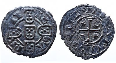 Portugal D. Dinis I - Dinheiro Bolh&atilde;o - Mbc+ - AG: 08.06 Peso 0.90g A: D . REX PORTVGL R: AL GA 