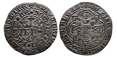 Portugal D. Jo&atilde;o I - Real de Dez Soldos Evora - Bolh&atilde;o - Mbc - AG: 50.01 Peso 3.12g A: 