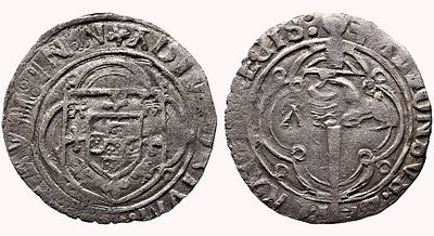 Portugal D. Afonso V - Espadim - Bolh&atilde;o - Mbc- AG: 20. N/C Peso 2.04g A: ADIVTORIVM : NOSTRVM : 