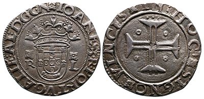 Portugal D. Jo&atilde;o III - Tost&atilde;o R L Lisboa - Prata - Mbc+ AG: 128.04 Peso 8.29g A: IOANES : 3 : R 