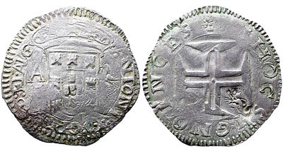 Portugal D. Antonio I - Tost&atilde;o car. A&ccedil;or - Prata - Mbc AG: 27.01 Peso 5.18g A: ANTONI---G. REX 