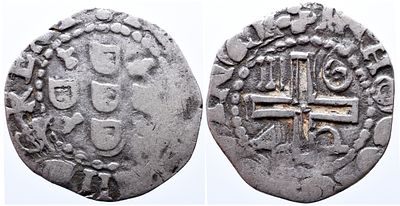 Portugal D. Jo&atilde;o IV - Meio Tost&atilde;o 1642 - Prata - Bc - AG: 38.04 Peso 2.89g A: I_____II D G REX 