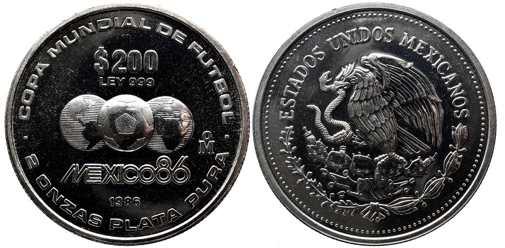 MEXICO Mexico 200 Pesos Silver 200 Pesos 1986 KM 526