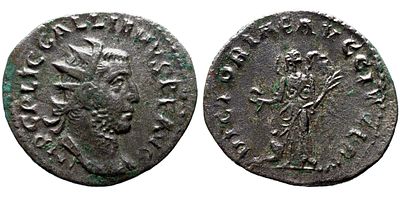 Imperio Romano GALIENUS (253-268). Antoniniano. Roma. Obv: IMP CP LIC GALLIENVS PF AVG. Busto 