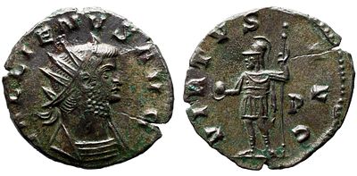 Imperio Romano GALIENUS (253-268). Antoniniano. Roma. Obv: GALLIENVS AVG. cabe&ccedil;a irradiada para 