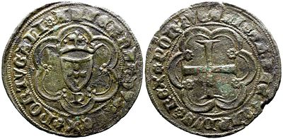 D. Fernando I - Poss&iacute;vel Conto ou Moeda - Porto - Cobre - Mbc - Peso: 4g A: FERNANDVS * REX * 