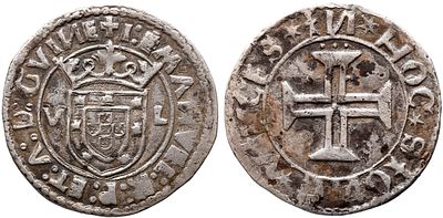 D. Manuel I - Tost&atilde;o V L - Lisboa - Mbc+ - AG: 50.05 Peso 9,3g 
A: I : EMANVEL : R : P : ET : A 