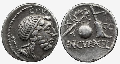 Roman Republic Cn. Cornelius P. f. Lentulus Marcellinus, Quaestor. 76-75 BC. AR Denarius , 3,27 