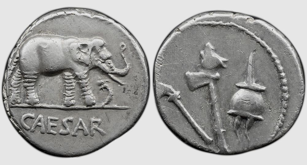 Roman Republic The Caesarians. Julius Caesar. April-August 49 BC. AR Denarius , 3.80 g. 