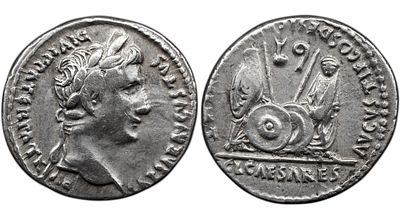 Roman Imperial Augustus. 27 BC-AD 14. AR Denarius , 3.70 g. Lugdunum (Lyon) mint. Struck 2 