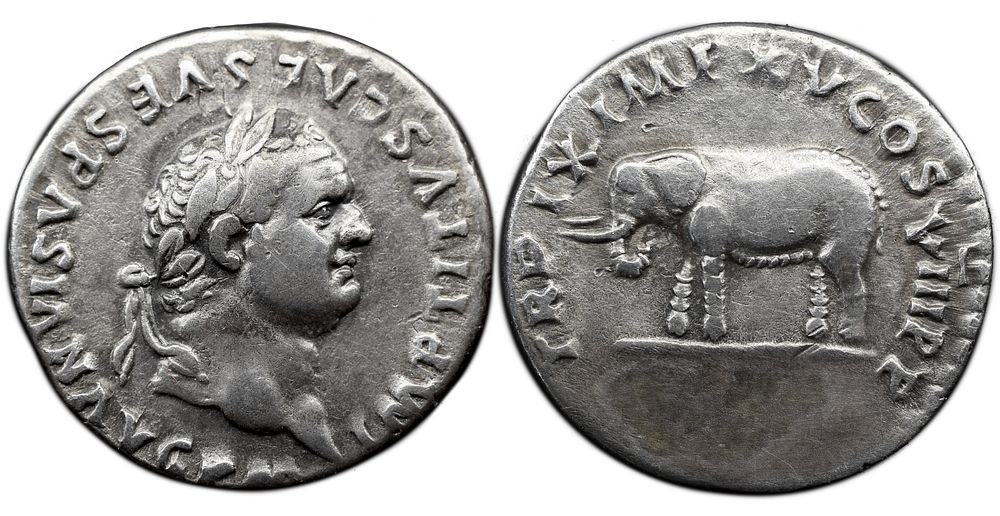 Roman Imperial Titus. AD 79-81. AR Denarius , 3.41 g. Rome mint. Struck 1 January-30 June AD 