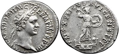 Roman Imperial Domitian. AD 81-96. AR Denarius , 3.20 g. Rome mint. Struck AD 93-94. Laureate 