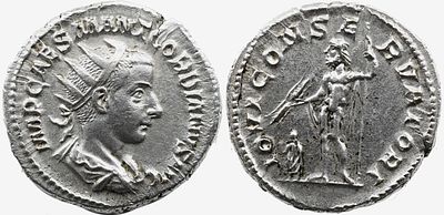 Roman Imperial Gordian III. AD 238-244. AR Antoninianus , 5,00 g. Rome mint, 2nd officina. 1st 