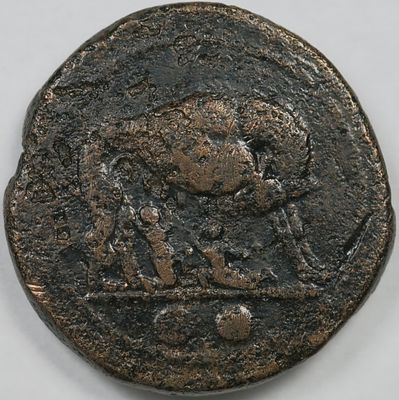 Roman Republic Anonymous &AElig; Sextans. Semilibral standard. Rome, 217-215 BC. She-wolf (Lupa 