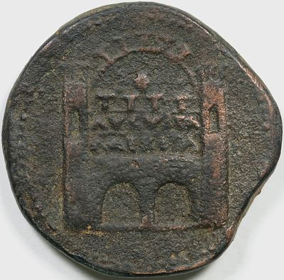 ROMAN PROVINCIAL Divus Augustus &AElig; Dupondius of Emerita, Hispania. AD 14-37. DIVVS AVGVSTVS 