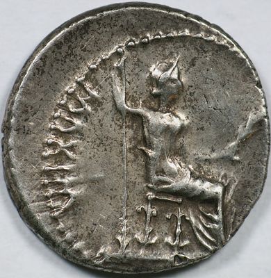 ROMAN IMPERIAL Tiberius AR Denarius. Lugdunum, AD 36-37. TI CAESAR DIVI AVG F AVGVSTVS 